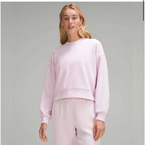 Lululemon Softstreme Perfectly Oversized Cropped Crew Ribbed Relaxed Fit EUC 6